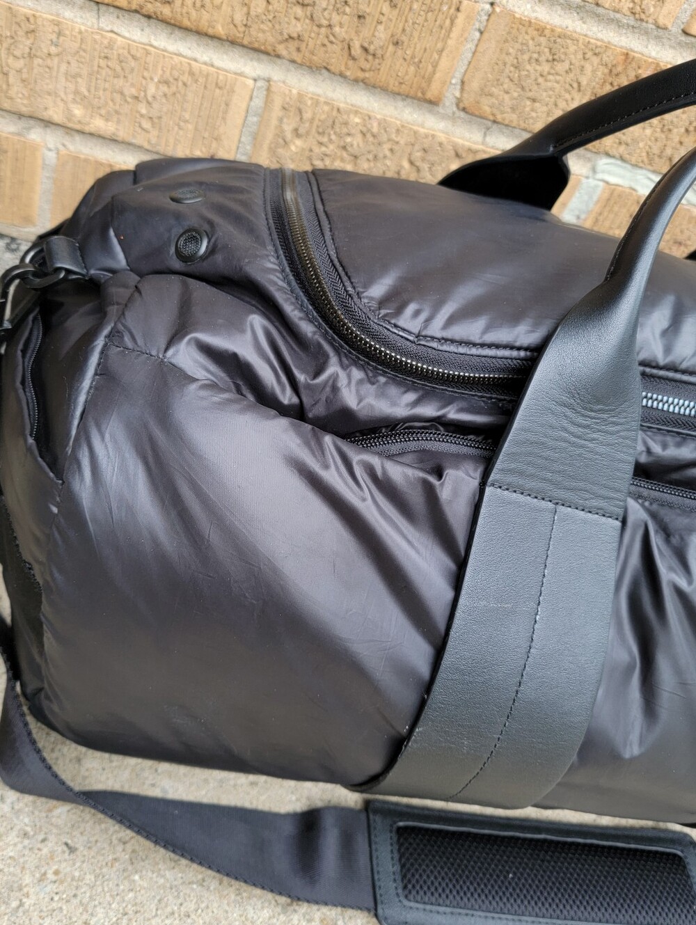 Caraa Remus Black Nylon Leather Large Duffle - Picture 3 of 16